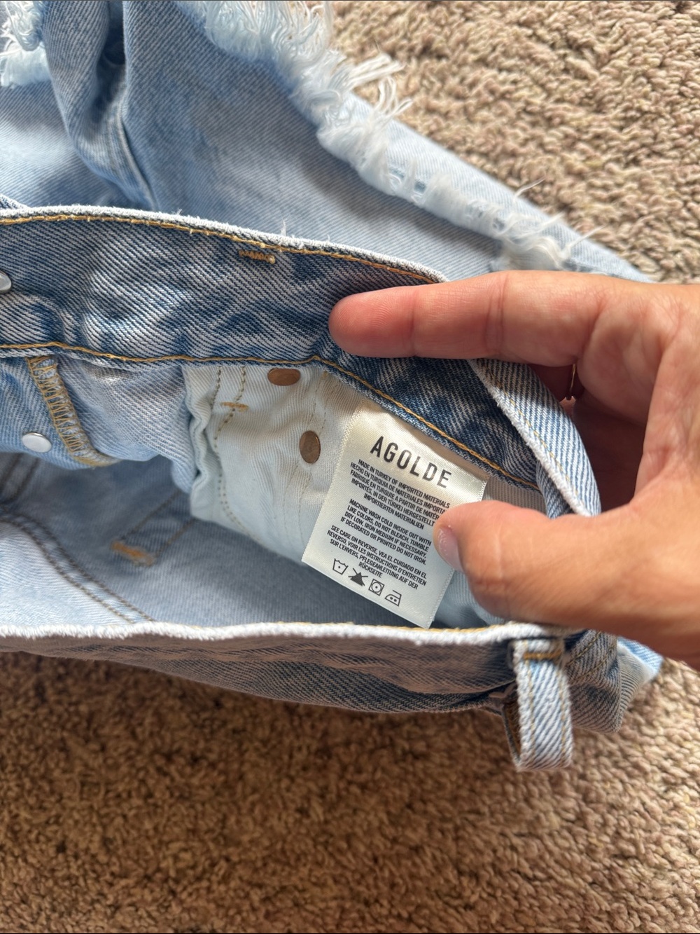 Agolde distressed Parker 100% cotton shorts size 27 - Picture 6 of 8